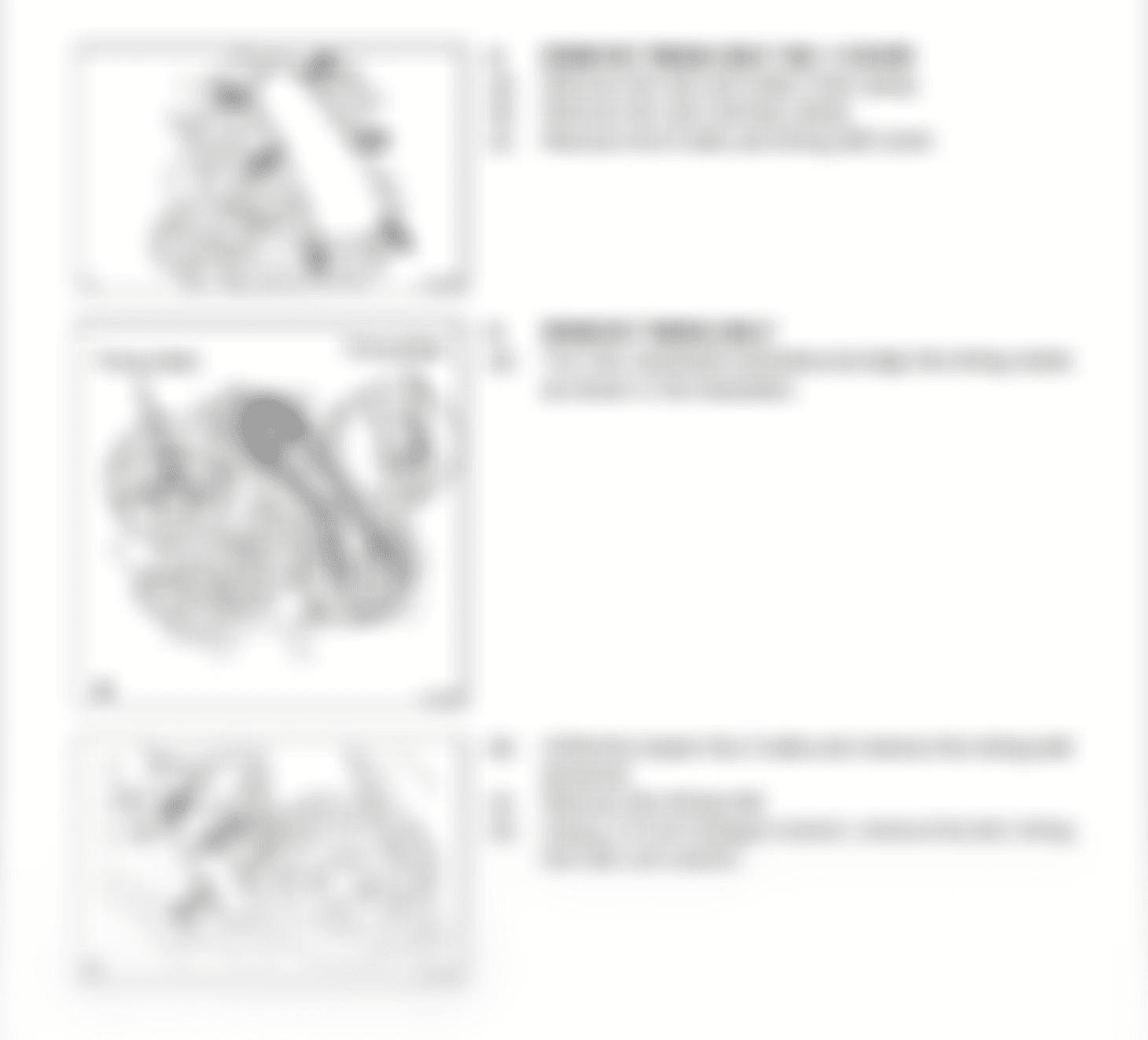 Timing belt removal procedure — diagrams and written steps, intentionally blurred for copyright in this illustrative example